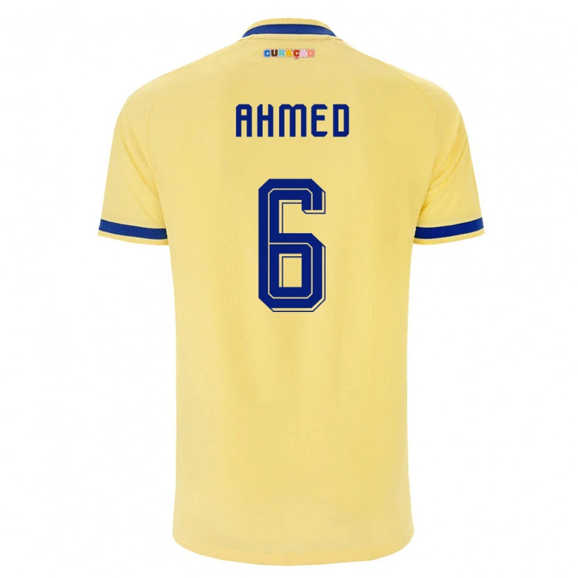 Danxen Niño Camiseta Curazao Isaiah Ahmed #6 Amarillo Marino Rosa 2ª Equipación 26-28 La Camisa México