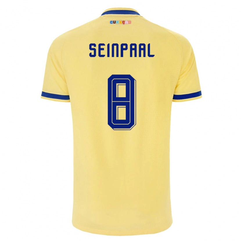 Danxen Niño Camiseta Curazao Kydion Seinpaal #8 Amarillo Marino Rosa 2ª Equipación 26-28 La Camisa México