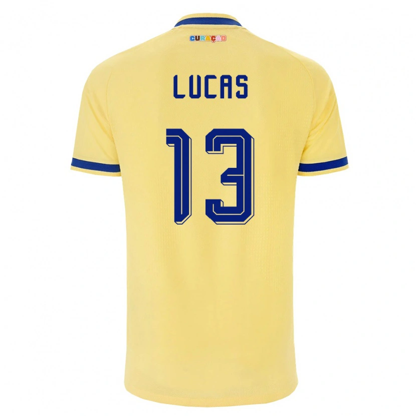 Danxen Niño Camiseta Curazao Thyrone Lucas #13 Amarillo Marino Rosa 2ª Equipación 26-28 La Camisa México