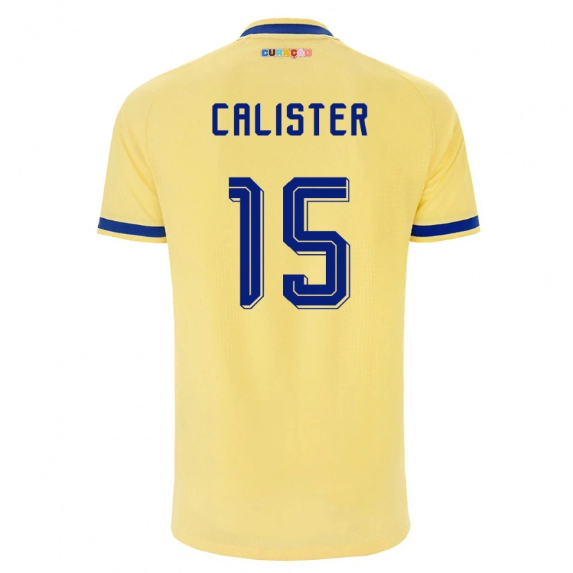 Danxen Niño Camiseta Curazao Noah Calister #15 Amarillo Marino Rosa 2ª Equipación 26-28 La Camisa México