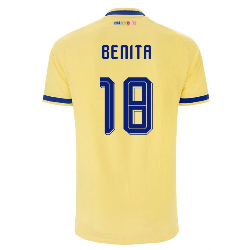 Danxen Niño Camiseta Curazao Cazy Benita #18 Amarillo Marino Rosa 2ª Equipación 26-28 La Camisa México