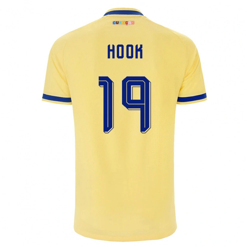 Danxen Niño Camiseta Curazao Patrick Hook #19 Amarillo Marino Rosa 2ª Equipación 26-28 La Camisa México