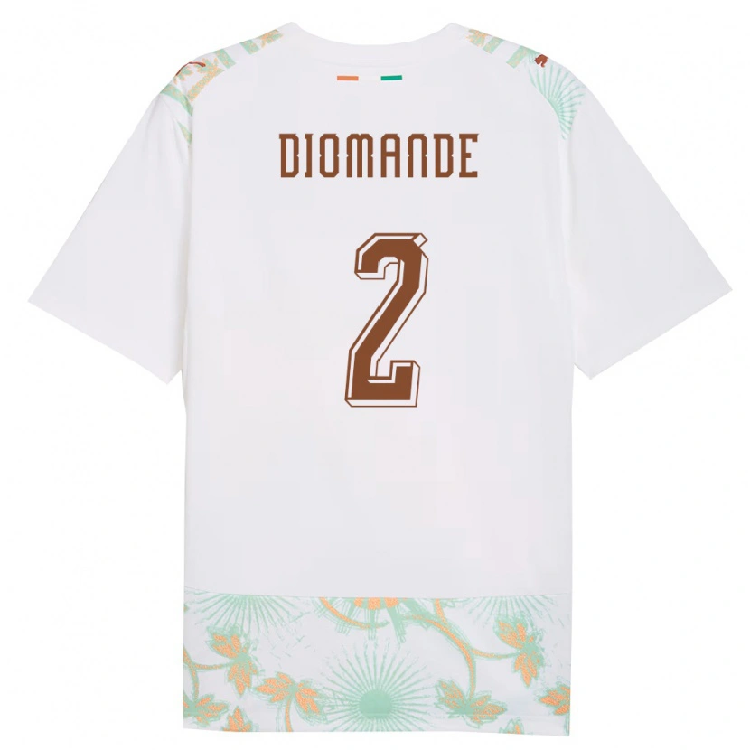 Danxen Niño Camiseta Costa De Marfil Ousmane Diomande #2 Blanco Naranja Verde 2ª Equipación 26-28 La Camisa México