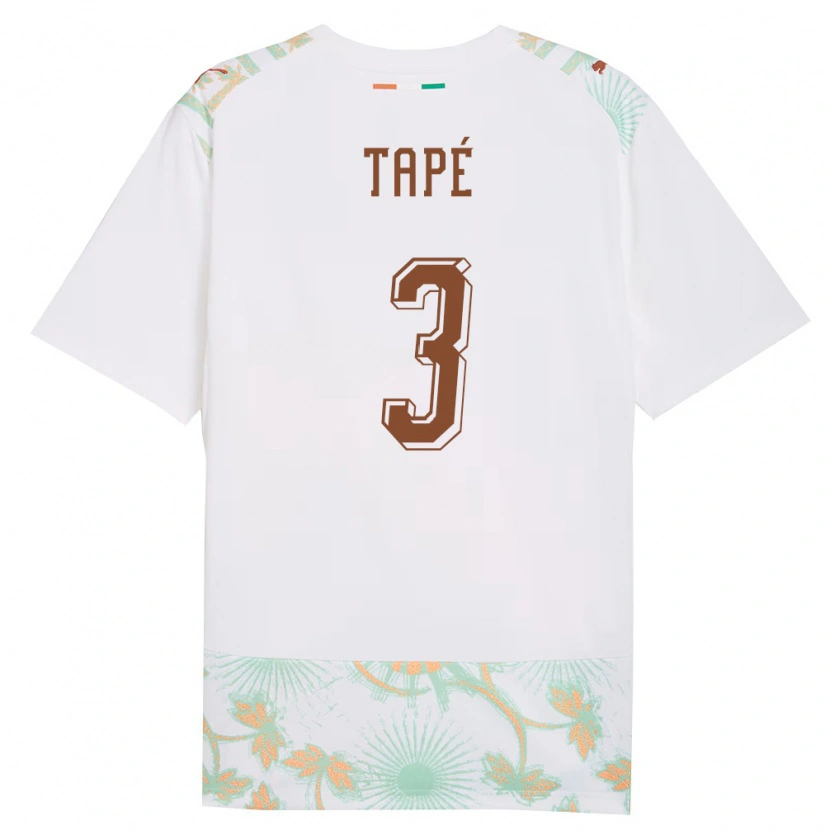 Danxen Niño Camiseta Costa De Marfil Christ Tapé #3 Blanco Naranja Verde 2ª Equipación 26-28 La Camisa México