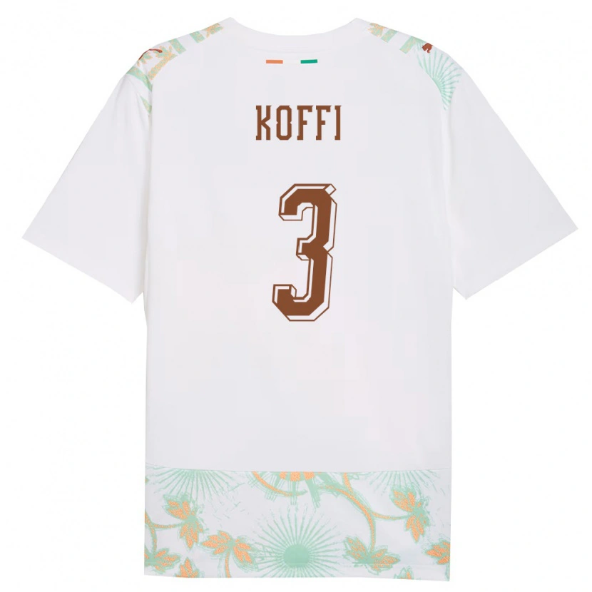 Danxen Niño Camiseta Costa De Marfil Kouadio Koffi #3 Blanco Naranja Verde 2ª Equipación 26-28 La Camisa México