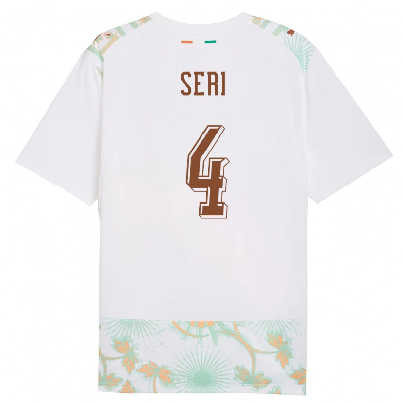 Danxen Niño Camiseta Costa De Marfil Jean Michaël Seri #4 Blanco Naranja Verde 2ª Equipación 26-28 La Camisa México