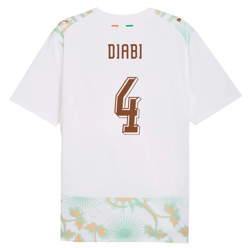 Danxen Niño Camiseta Costa De Marfil Ismail Diabi #4 Blanco Naranja Verde 2ª Equipación 26-28 La Camisa México