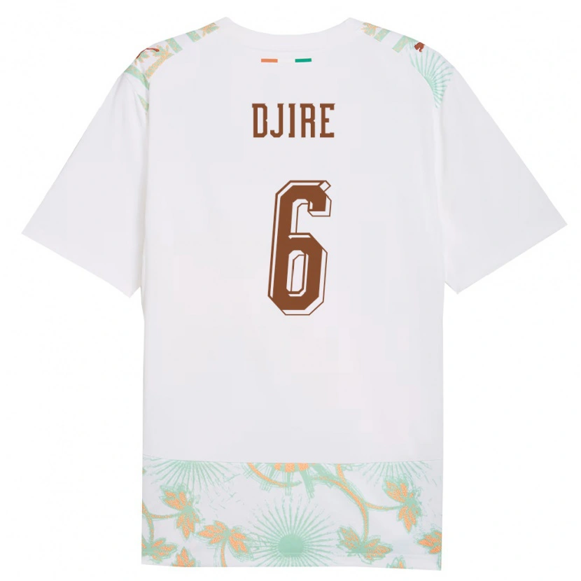 Danxen Niño Camiseta Costa De Marfil Abdoulaye Djire #6 Blanco Naranja Verde 2ª Equipación 26-28 La Camisa México