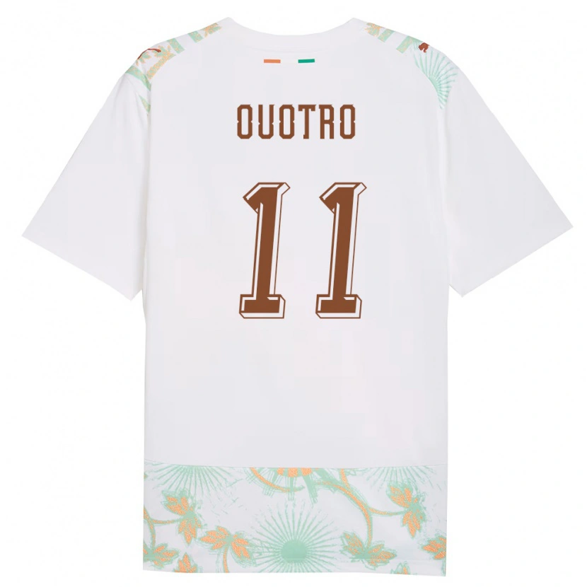 Danxen Niño Camiseta Costa De Marfil Patrick Ouotro #11 Blanco Naranja Verde 2ª Equipación 26-28 La Camisa México
