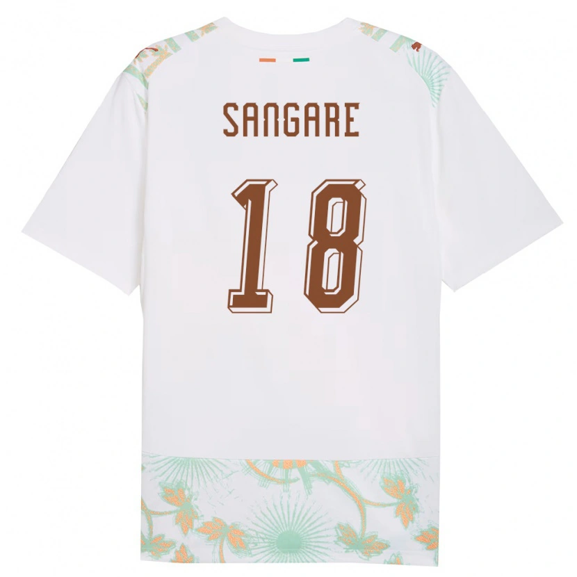 Danxen Niño Camiseta Costa De Marfil Ibrahim Sangaré #18 Blanco Naranja Verde 2ª Equipación 26-28 La Camisa México