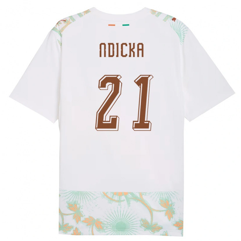 Danxen Niño Camiseta Costa De Marfil Evan Ndicka #21 Blanco Naranja Verde 2ª Equipación 26-28 La Camisa México