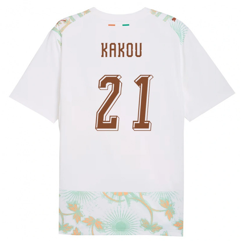 Danxen Niño Camiseta Costa De Marfil Emmanuel Kakou #21 Blanco Naranja Verde 2ª Equipación 26-28 La Camisa México