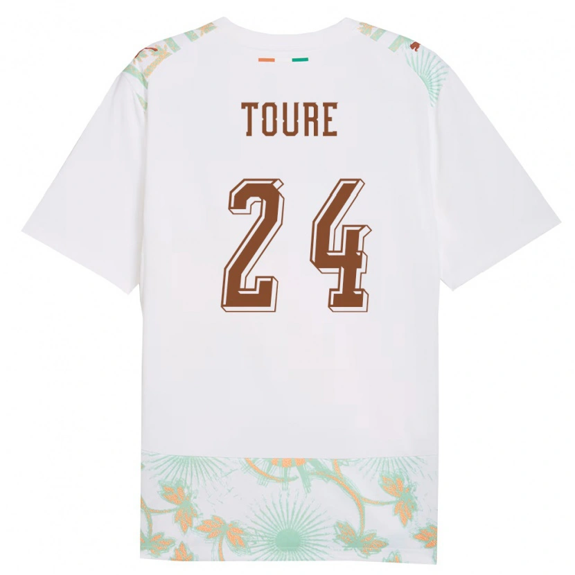 Danxen Niño Camiseta Costa De Marfil Bazoumana Touré #24 Blanco Naranja Verde 2ª Equipación 26-28 La Camisa México