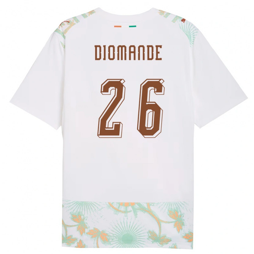 Danxen Niño Camiseta Costa De Marfil Yan Diomande #26 Blanco Naranja Verde 2ª Equipación 26-28 La Camisa México