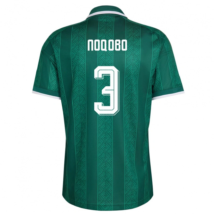 Danxen Niño Camiseta Sudáfrica Lunje Noqobo #3 Verde Blanco Oro 2ª Equipación 26-28 La Camisa México