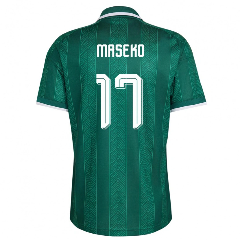Danxen Niño Camiseta Sudáfrica Thapelo Maseko #17 Verde Blanco Oro 2ª Equipación 26-28 La Camisa México