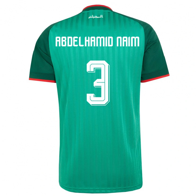 Danxen Niño Camiseta Argelia Issam Abdelhamid Naim #3 Verde Rojo Blanco 2ª Equipación 26-28 La Camisa México