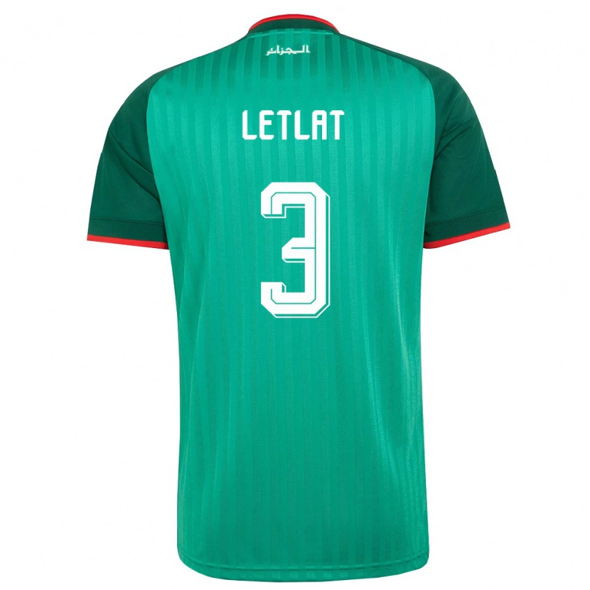 Danxen Niño Camiseta Argelia Adam Letlat #3 Verde Rojo Blanco 2ª Equipación 26-28 La Camisa México