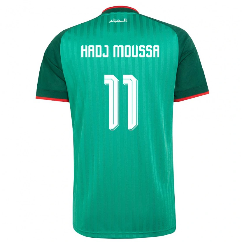 Danxen Niño Camiseta Argelia Anis Hadj Moussa #11 Verde Rojo Blanco 2ª Equipación 26-28 La Camisa México