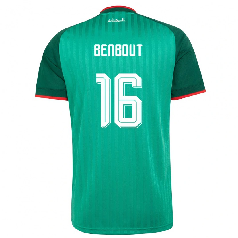 Danxen Niño Camiseta Argelia Oussama Benbout #16 Verde Rojo Blanco 2ª Equipación 26-28 La Camisa México