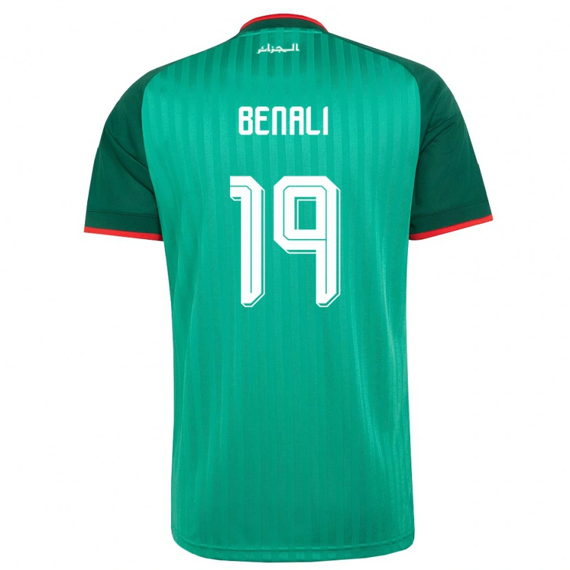 Danxen Niño Camiseta Argelia Adam Benali #19 Verde Rojo Blanco 2ª Equipación 26-28 La Camisa México
