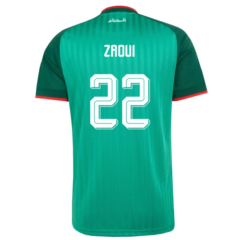 Danxen Niño Camiseta Argelia Abderrahmane Zaoui #22 Verde Rojo Blanco 2ª Equipación 26-28 La Camisa México
