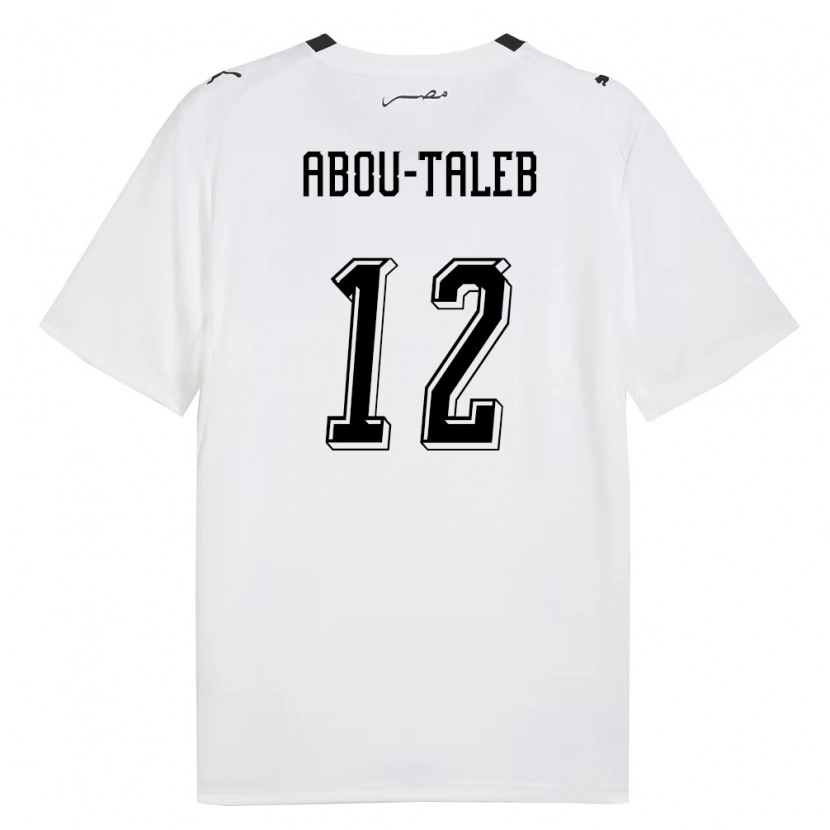 Danxen Niño Camiseta Egipto Omar Abou-Taleb #12 Blanco Gris Negro 2ª Equipación 26-28 La Camisa México