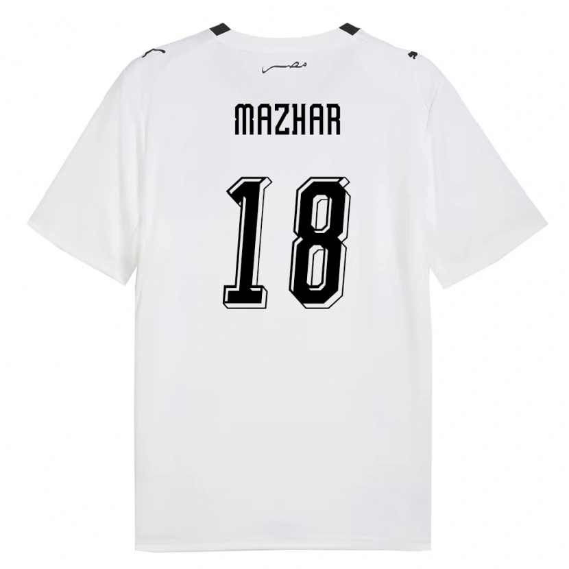 Danxen Niño Camiseta Egipto Bilal Mazhar #18 Blanco Gris Negro 2ª Equipación 26-28 La Camisa México