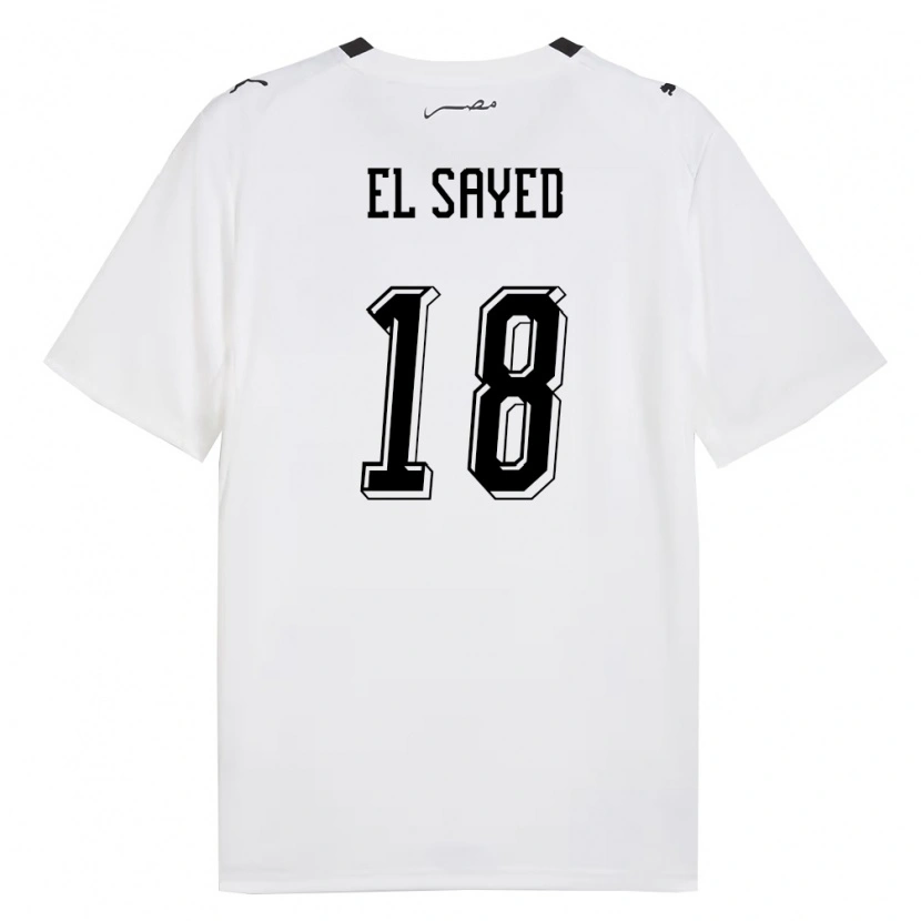 Danxen Niño Camiseta Egipto Mohamed El Sayed #18 Blanco Gris Negro 2ª Equipación 26-28 La Camisa México