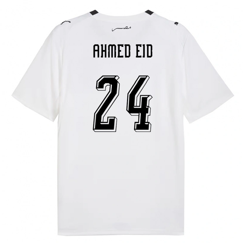 Danxen Niño Camiseta Egipto Ahmed Eid #24 Blanco Gris Negro 2ª Equipación 26-28 La Camisa México