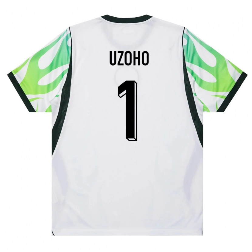 Danxen Niño Camiseta Nigeria Francis Uzoho #1 Blanco Verde 2ª Equipación 26-28 La Camisa México