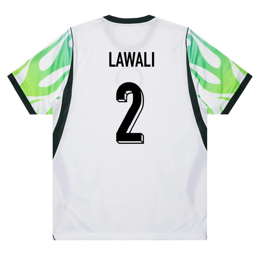 Danxen Niño Camiseta Nigeria Yahaya Lawali #2 Blanco Verde 2ª Equipación 26-28 La Camisa México