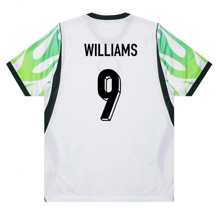 Danxen Niño Camiseta Nigeria Precious Williams #9 Blanco Verde 2ª Equipación 26-28 La Camisa México