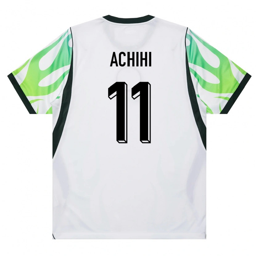 Danxen Niño Camiseta Nigeria Orseer Achihi #11 Blanco Verde 2ª Equipación 26-28 La Camisa México