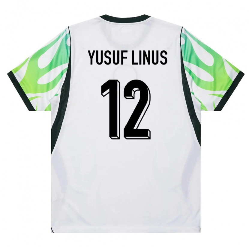 Danxen Niño Camiseta Nigeria Hope Yusuf Linus #12 Blanco Verde 2ª Equipación 26-28 La Camisa México
