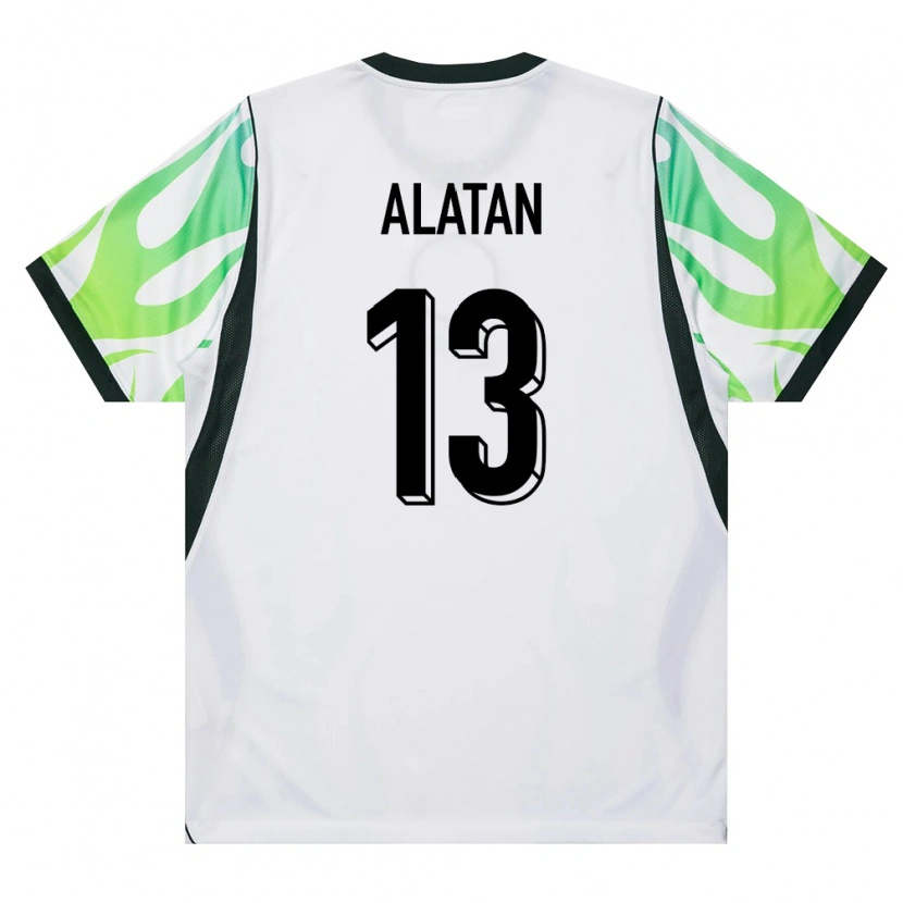 Danxen Niño Camiseta Nigeria Azuka Alatan #13 Blanco Verde 2ª Equipación 26-28 La Camisa México