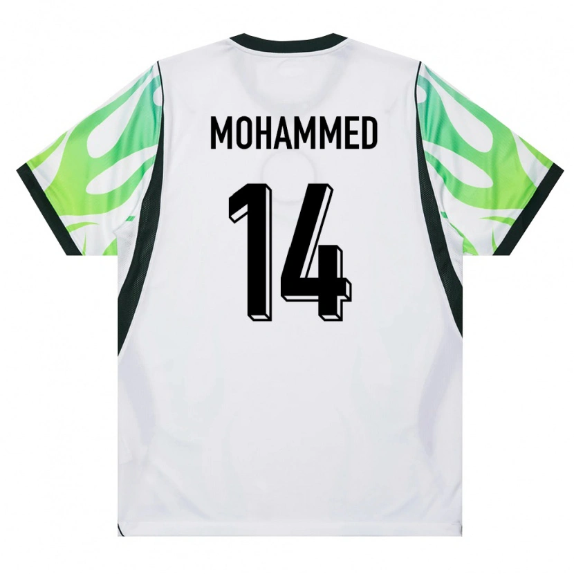 Danxen Niño Camiseta Nigeria Usman Mohammed #14 Blanco Verde 2ª Equipación 26-28 La Camisa México