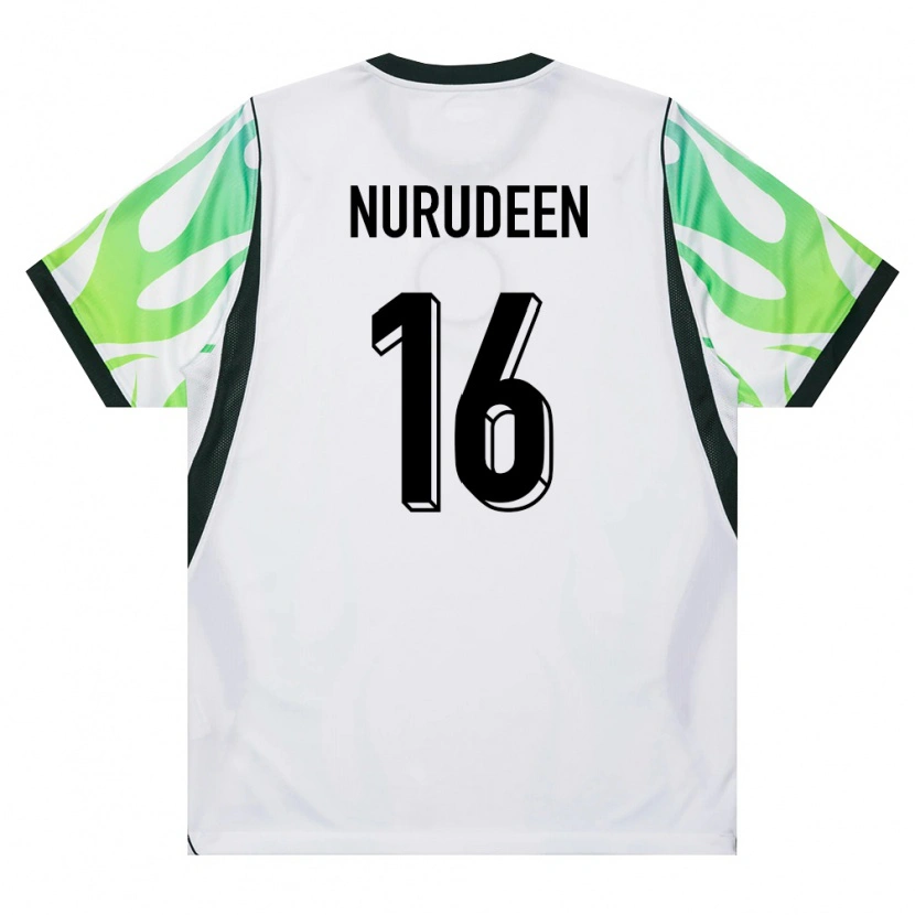 Danxen Niño Camiseta Nigeria Badmus Nurudeen #16 Blanco Verde 2ª Equipación 26-28 La Camisa México