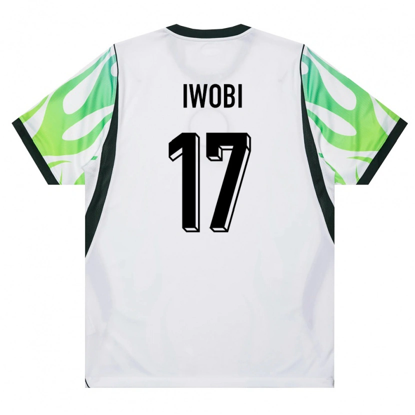 Danxen Niño Camiseta Nigeria Alex Iwobi #17 Blanco Verde 2ª Equipación 26-28 La Camisa México