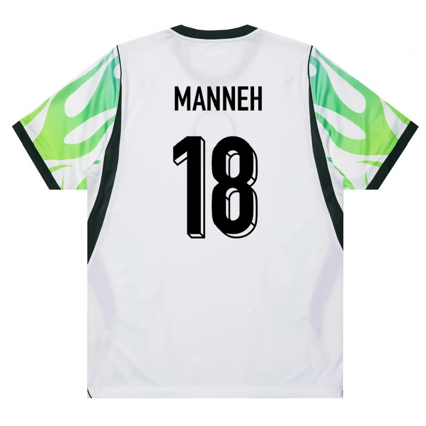 Danxen Niño Camiseta Nigeria Ebrima Manneh #18 Blanco Verde 2ª Equipación 26-28 La Camisa México