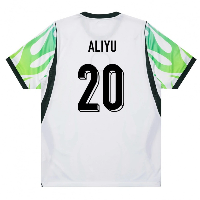 Danxen Niño Camiseta Nigeria Haruna Aliyu #20 Blanco Verde 2ª Equipación 26-28 La Camisa México