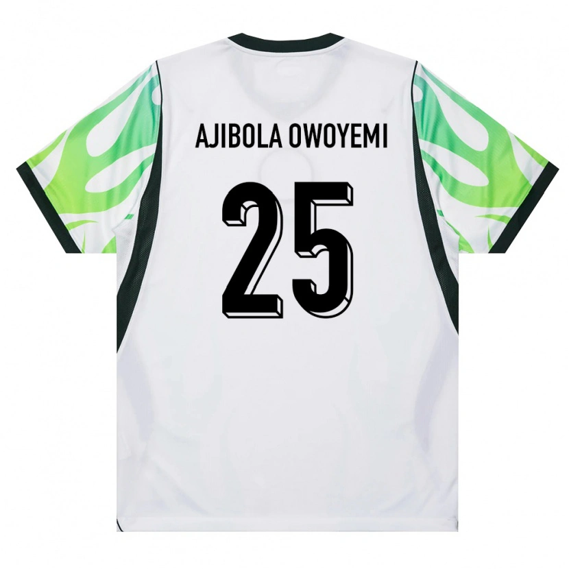 Danxen Niño Camiseta Nigeria Usman Ajibola Owoyemi #25 Blanco Verde 2ª Equipación 26-28 La Camisa México