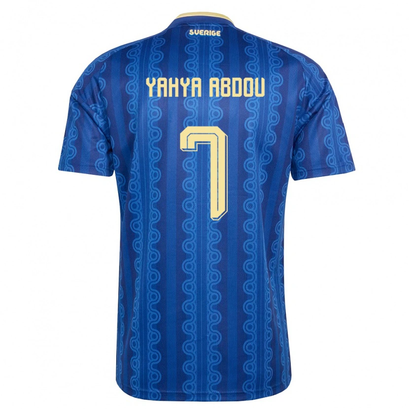 Danxen Niño Camiseta Suecia Maarrouf Yahya Abdou #7 Azul Amarillo Marino 2ª Equipación 26-28 La Camisa México