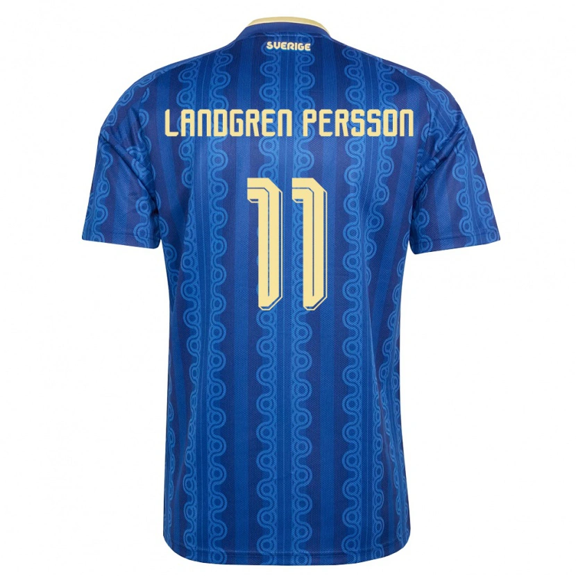 Danxen Niño Camiseta Suecia Lucas Landgren Persson #11 Azul Amarillo Marino 2ª Equipación 26-28 La Camisa México