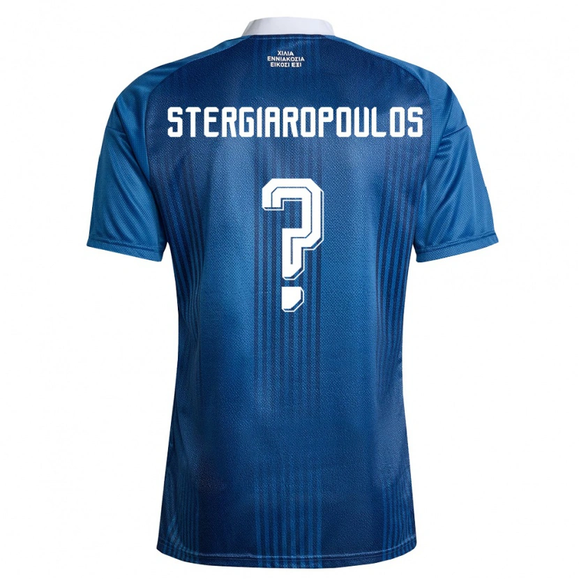 Danxen Niño Camiseta Grecia Sotiris Stergiaropoulos #0 Marino Azul Blanco 2ª Equipación 26-28 La Camisa México