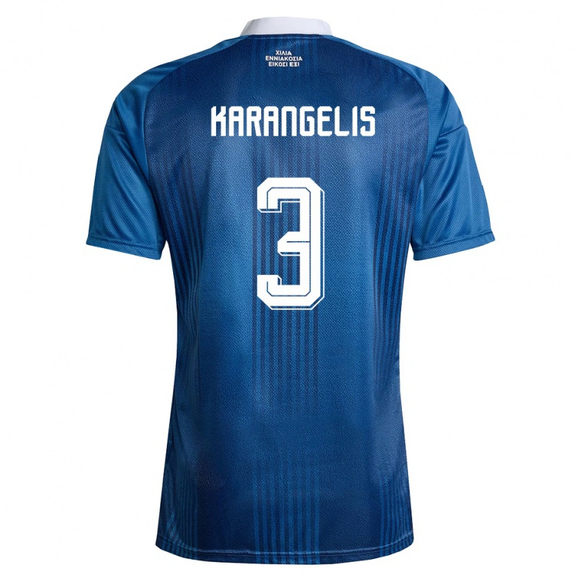 Danxen Niño Camiseta Grecia Konstantinos Karangelis #3 Marino Azul Blanco 2ª Equipación 26-28 La Camisa México