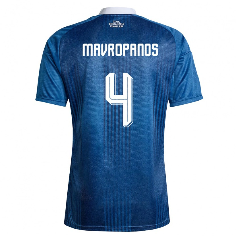 Danxen Niño Camiseta Grecia Konstantinos Mavropanos #4 Marino Azul Blanco 2ª Equipación 26-28 La Camisa México