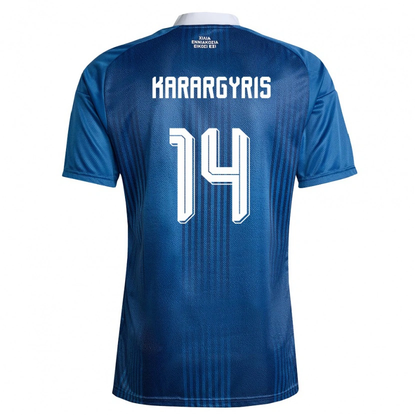 Danxen Niño Camiseta Grecia Zois Karargyris #14 Marino Azul Blanco 2ª Equipación 26-28 La Camisa México