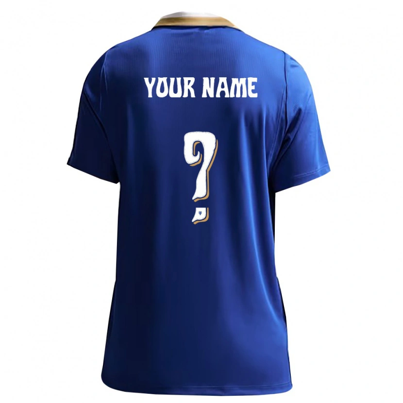 Danxen Niño Camiseta Finlandia Su Nombre #0 Azul Blanco 2ª Equipación 26-28 La Camisa México