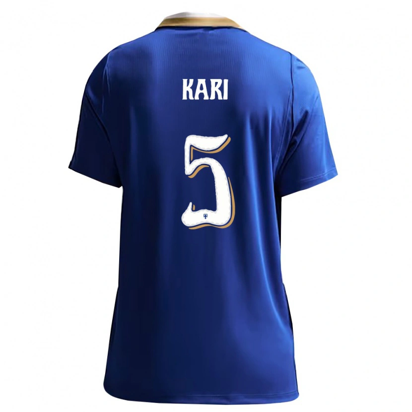 Danxen Niño Camiseta Finlandia Jere Kari #5 Azul Blanco 2ª Equipación 26-28 La Camisa México